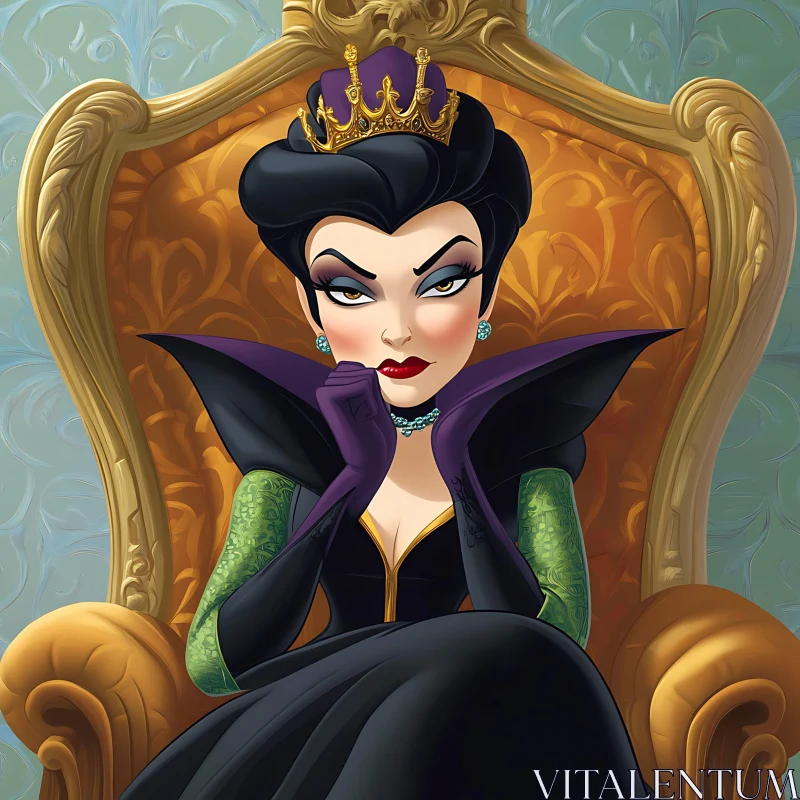 Regal Evil Queen Cartoon Character