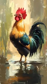 Colorful Rooster Painting
