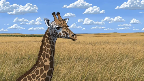 Giraffe in the Grasslands
