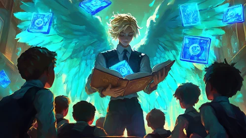 Winged Teacher and Students