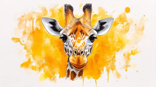 Vibrant Giraffe Painting