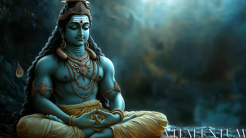 Divine Meditation: A Serene God's Portrait