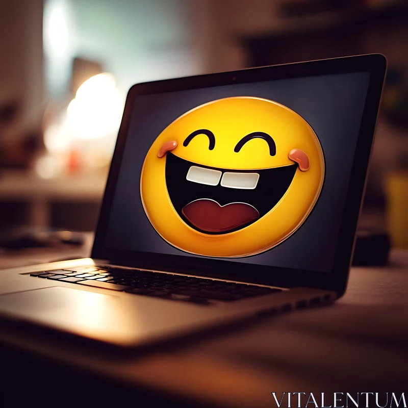 Happy Emoji on Computer Display