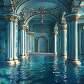 Blue and Gold Serene Architecture