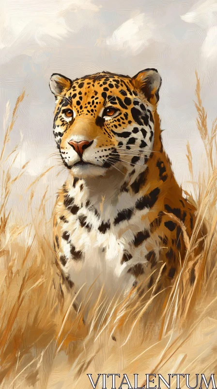 Golden Savanna Jaguar Art