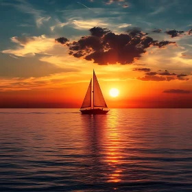 Sunset Sailboat Serenity