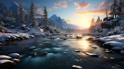 Stunning Snowy River in Mountains - Nature’s Beauty Captured