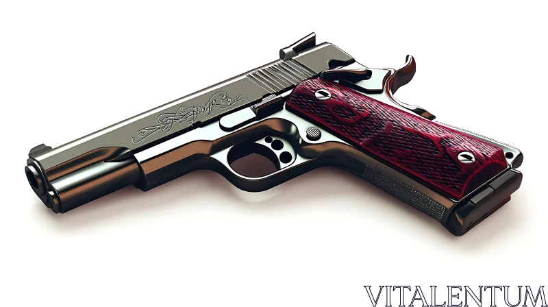 AI ART Polished Handgun with Intricate Details