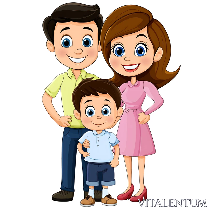 AI ART Joyful Family Cartoon Portrait