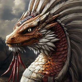 Dragon with Feathers and Scales