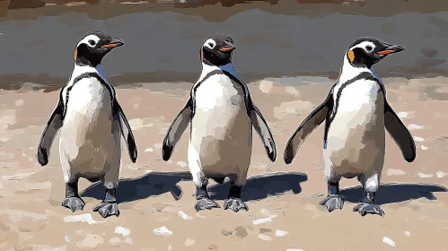 Penguins in Artistic Style