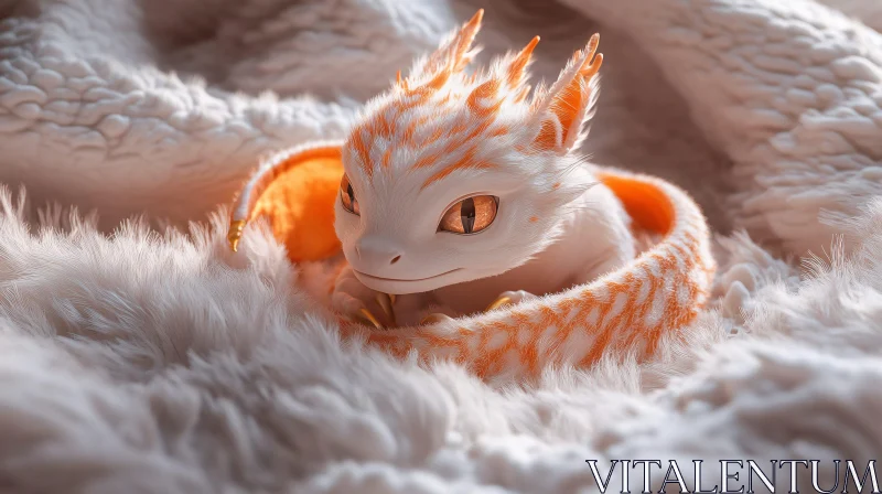 Striped Baby Dragon Portrait AI Image