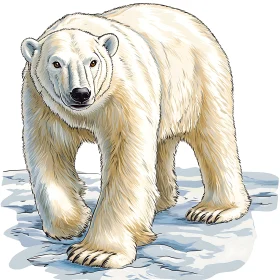 White Bear on Ice Graphic Art