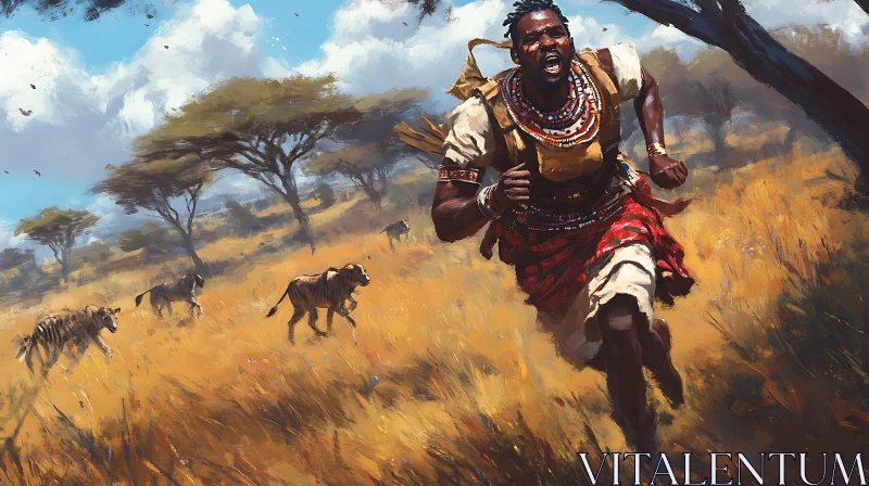 AI ART Savanna Sprint: A Moment of Urgency