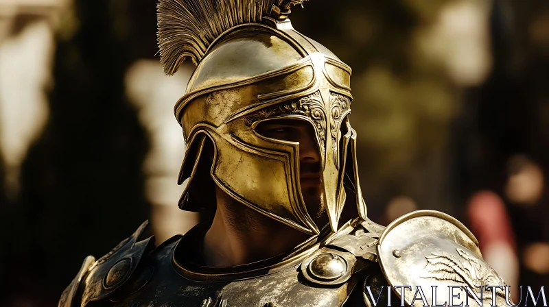 Warrior in Golden Armor AI Image