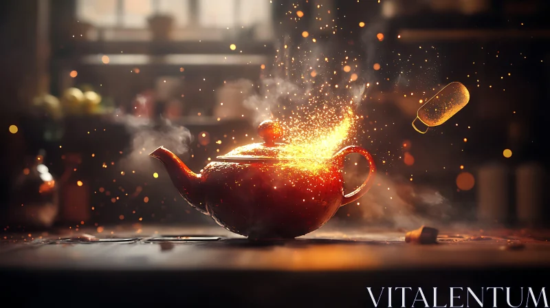 Mystical Tea Brewing AI Image