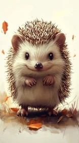 Adorable Hedgehog in Fall Setting