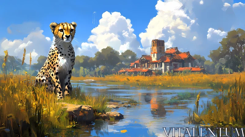 Wildlife and Serene Landscape AI Image