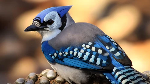 Detailed Bird Portrait: Blue Plumage