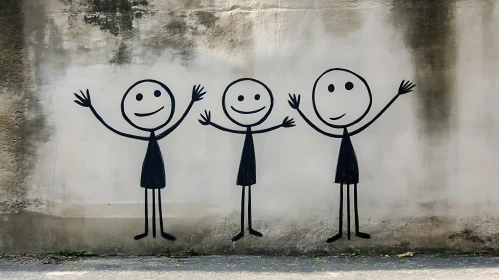 Simple Stick Figures Wall Art