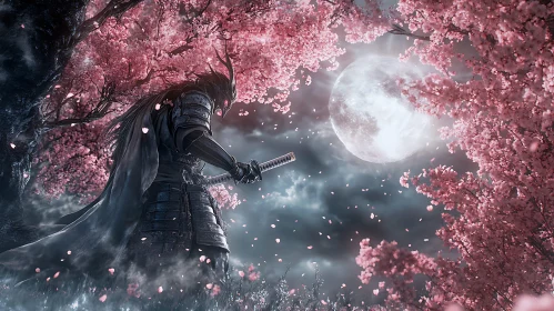 Warrior in the Cherry Blossom Garden