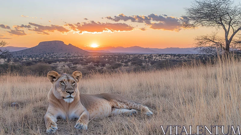 Resting Lioness AI Image