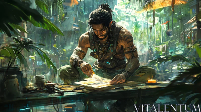 Jungle Artist at Work AI Image