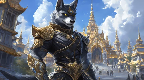 Guardian Wolf in Golden Armor