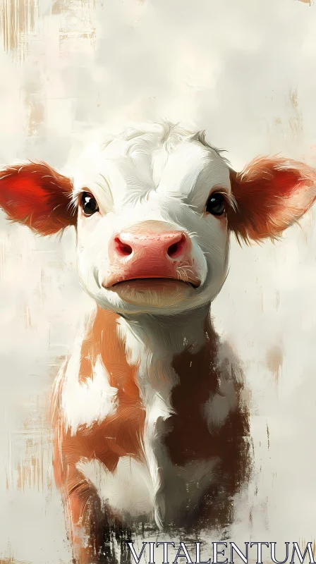 AI ART Innocent Calf Painting