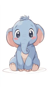 Cute Blue Elephant Art