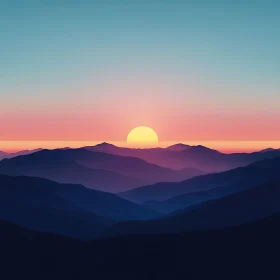 Layered Mountains at Dusk