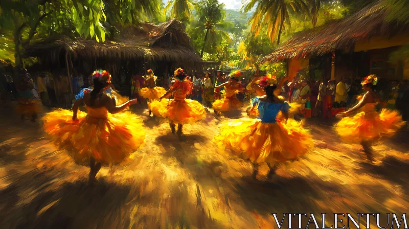 AI ART Women Dancing in Yellow Dresses