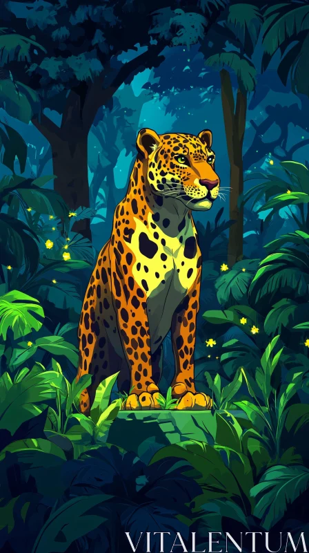 Leopard amid Jungle Magic AI Image