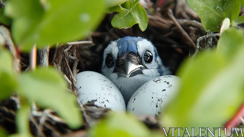 Nestling with Eggs AI Image