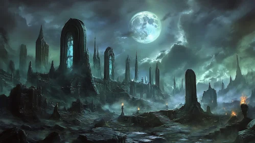 Moonlit Gothic Ruins