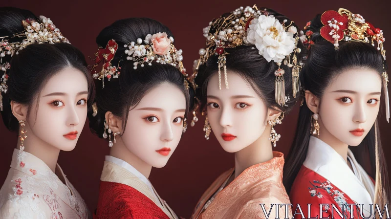 AI ART Four Beauties: A Portrait of Asian Elegance