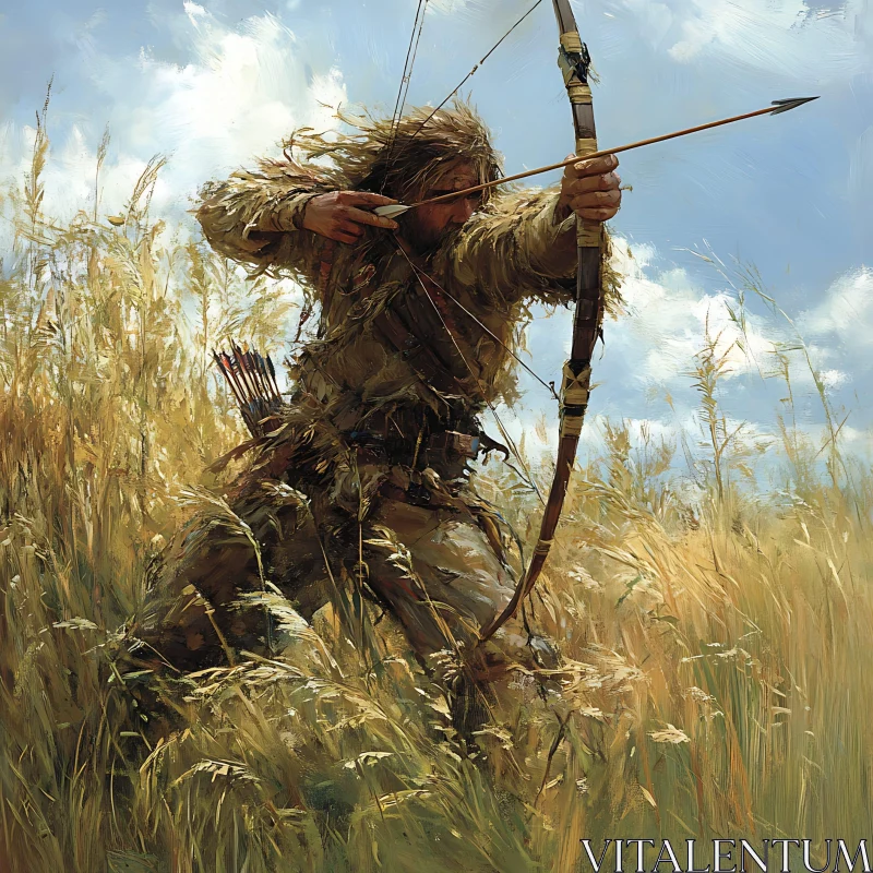 AI ART Archer in Tall Grass