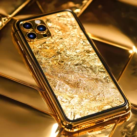 Opulent Gold Smartphone with Textured Surface