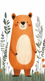 Playful Forest Bear Drawing