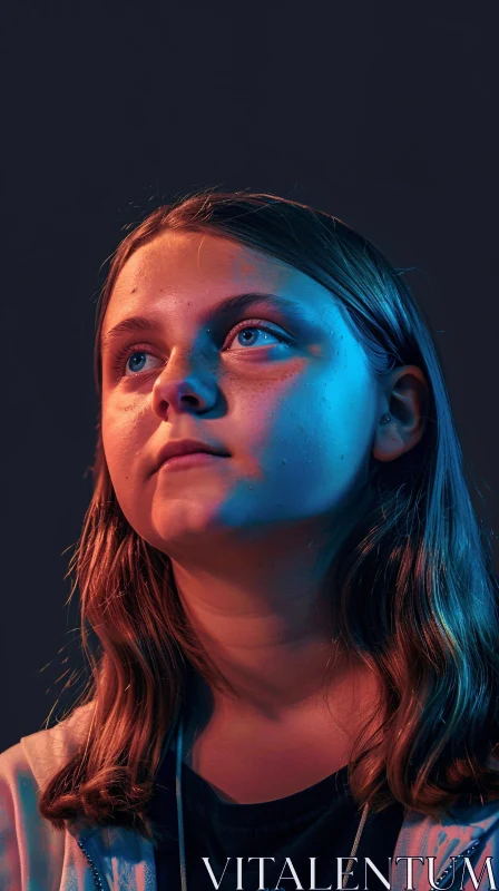 Peaceful Portrait of Greta Thunberg AI Image