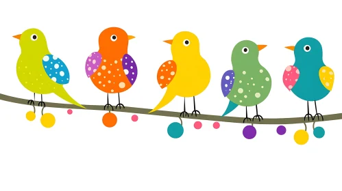 Whimsical Birds Illustration