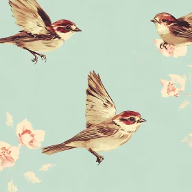 Birds and Blossoms Vintage Design