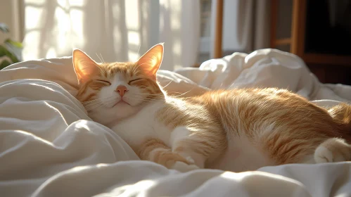 Tranquil Cat in Sunlit Surroundings