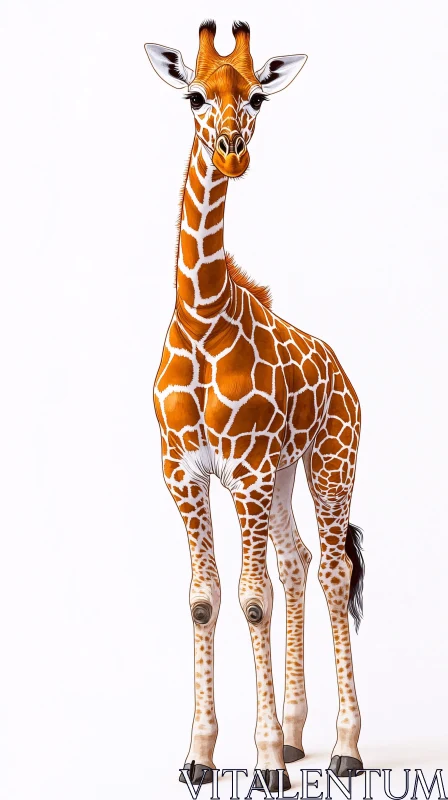 Elegant Giraffe Art AI Image