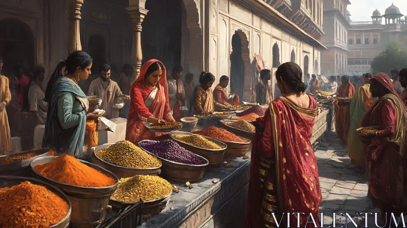 AI ART Traditional Indian Spice Market