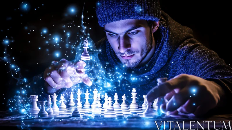 Chess Master with Mystical Powers AI Image