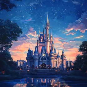 Magical Castle Under Starry Skies