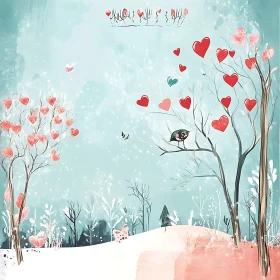 Heart Trees in Winter