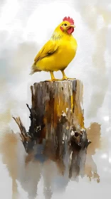 Colorful Bird Perching Art