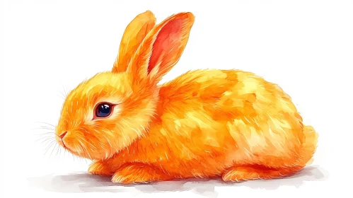 Artistic Orange Bunny Painting